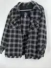House of Harlow New Tweed Crop Top & Shacket Jacket Set Black White Large