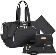 ITIEZY Diaper Bag Tote for Baby - Large Mommy Bag with Portable Changing Pad Pacifier Case, Hospital Bags Travel Baby Bag