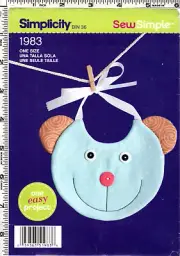 "Babies Decorated Bib" ©2011 Simplicity Sew Simple™ Pattern # 1983 UNCUT