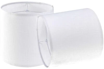 Samll Lamp Shades Set of 2 Drum White Texture Lampshades for Table Lamps Wall...