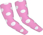 [FHEDVBN] Pink Polka Dots Arm Sleeves Compression Arm Covers for Men Women Outdoor Sun Sleeves Cooling Sports Sleeve, Black