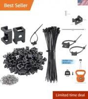 100 Pcs Cable Zip Tie Mounts with 100 Ties & Screws - Durable Nylon Organizer