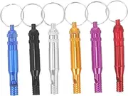GANAZONO 6Pcs Emergency Whistle Loud Survival Whistles for Hiking Camping Training Pe Lessons Compact Keychain