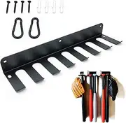PRAMOON Baseball / Softball Bat Rack, Wall or Fence Mount, Store 14 Baseball Bats, Solid Steel Heavy Duty Bat Holder, Sports Equipment Storage Rack, with 2 Black Hanging Buckles