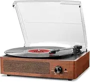 Record Player Bluetooth Turntable for Vinyl with Built-in 2 Speakers 3 Speed 3 size All-in-one Record Player for Entertainment and Home Decoration