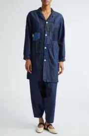 NWT $1,670 Tao Comme Des Garçons Patchwork Cotton & Linen Denim Jacket S
