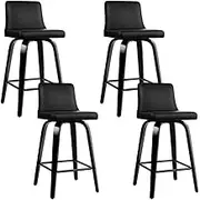 Artiss Bar Stools Stool Set of 4 Swivel Kitchen Counter Barstools Dining Chair Chairs Black in 66cm Seat Height Floor for Home Bar Dining Room Cafe Outdoor Indoor