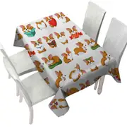 Cute and Funny Poses Dog Puppy Tablecloth