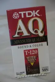 SEALED Blank TDK AQ Advanced Quality T-120 ( 6 Hr. ) VHS Tape For VCR Recorder