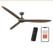 72" Smart Indoor/Outdoor Matte Black Ceiling Fan w/Remote Home Decorators Tager