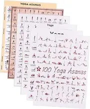 VINTORKY 6Pcs Yoga Poses Chart Exercise Wall Art for Home Visual Guide for Stretching Poses Decorative Canvas Posters for Yoga Enthusiasts Each