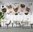 3D Bubble Milk Tea Milk Tea Self-adhesive Removeable Wallpaper Wall Mural 17