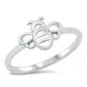 Bumblebee Ring Genuine Sterling Silver 925 Oxidized Face Height 9 mm Size 10