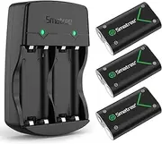 Smatree Rechargeable Battery Compatible with Xbox Series X|S/Xbox One/Xbox One S/Xbox One X/Xbox One Elite Wireless Controller, 3 Pack Batteries with Charger