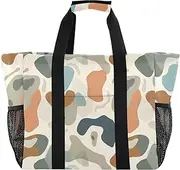 [sanluoli] Tote Bag Foldable Beach Bags With Compartments with Handles Laundry Bag, Bohemian Abstract Design, 1 size