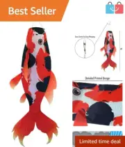 48" Realistic Koi Fish Windsock - Vibrant Outdoor Decoration for Home & Marina