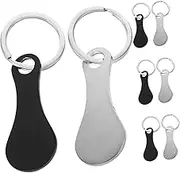 COMPUKAS 8Pcs Stainless Steel Shopping Trolley Tokens with Key Rings Cart Tokens for Grocery Carts Portable Keychain Accessories for Shopping Convenience