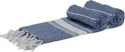 Nicola Spring Cotton Hand Towels - 100 x 60cm - Navy - Pack of 4 - Lightweight Towel Turkish Hammam Small Quick Drying Bathroom Face Cloth Hand Towel Kitchen Cloth