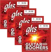 GHS Strings Guitar Boomers - Nickel Plated Electric Guitar Strings - DYL SET - Wound 3rd String - Light Gauge (12-52) - Pack of 4