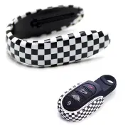 Slim U-Shape Checkered Pattern Key Fob Shell For MINI Cooper F55 F56 F57 F54 F60 (for: Mini)