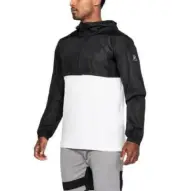 NWT $60 Under Armour Mens 1/4 Zip Hoodie B & WJacket Windbreaker 1311107-100 XXL