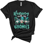 [Generic] Nursing with My Gnomies, Adorable Nurse Week Three Gnomes Nursing, Matching Nurse Group Unisex T-Shirt