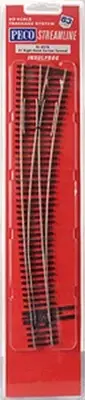 PECO - North American Style Code 83 Insulfrog Curved Turnout -- #7 Right - HO
