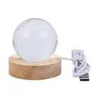 Crystal Ball Night Light with Base LED Table Lamp Lighted Stars Galaxy USB3762