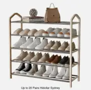 5 TIERS LAYERS SHOE RACK STORAGE ORGANIZER SHELF STAND 20PAIRS NO TOOL SYD