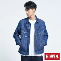 在飛比找Yahoo奇摩購物中心優惠-EDWIN E-FUNCTION 牛仔外套-男-原藍磨