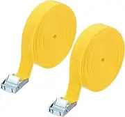 uxcell 1" x 30 ft Lashing Strap with Buckles, 2 Pcs Cam Buckle Tie Down Straps Adjustable Heavy Duty Secure Cinch Straps Up to 551 lbs for Cargo Kayak Bicycles, Yellow