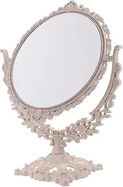 VICASKY Elegant Round European Style Mirror Double-Sided Makeup Mirror Long-Lasting for Girls