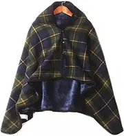 [SUOYUANJIE] Windproof Autumn and Winter Wheelchair Blanket Multipurpose Leisure Blanket Cape Cloak, Adults Warm Plush Shawl Doublelayer Wrap Blanket