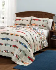 Lush Decor Race Cars Quilt Set