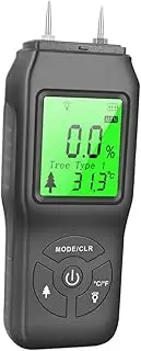 Angoily Moisture Detect Tool Moisture Meter Digital Leak Detector Backlit LCD 4 Moisture Detection Levels Black