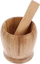 GOOHOCHY Bamboo Garlic Press Pestle Set Garlic Mincer Spice Grinder Kitchen Tool for Ginger