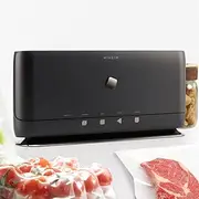 [SEALVAC] Cordless Vacuum Sealer Machine, Automatic and Compact Design Food Sealer with Vertical Stand, Portable, Sous Vide, Wine & Container Air Sealing Includes 20 Sealing Bags 8"X12" (Black (with vertical stand))
