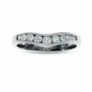 Previously Owned - 0.38 CT. T.W. Natural Diamond Contour Band in Solid 14K White Gold
