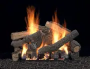 Empire Ponderosa Log Set 13pc, 18" Refractory Slope Glaze Burner IP NG Vent Free