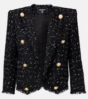 [Balmain] Balmain Spencer tweed jacket UK 18 black