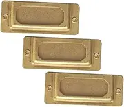 DOITOOL Brass Label Holders Set Metal Tag Frame Labels for File Cabinet Shelf Drawer Organizer