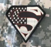 VELCRO® BRAND Fastener Morale HOOK Super man USA Tan Subdued Patches 2.75"