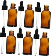 GLEAVI Glass Dropper Bottles for Essential Oils 6 Pack 30ml Mini Bottles with Measurement Lines Travel Size for Aromatherapy Use