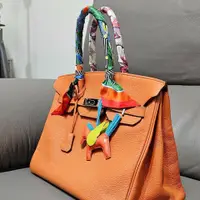 在飛比找PopChill優惠-[二手] Hermès Birkin35 愛馬仕橙-柏金包銀