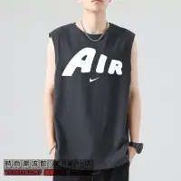 在飛比找Yahoo!奇摩拍賣優惠-NIKE耐克 耐吉夏季健身背心男 休閒寬肩純棉無袖T恤 彈力