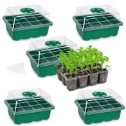 5-Pack Seed Starter Trays, Seed Starter Kit with Adjustable Humidity Dome and...