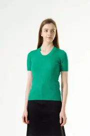 Merinosnug Superfine Merino Scoop Neck Basic Tee, Persian Green / XS