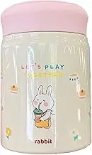 Baxnore Insulated Food Jar 320 ml, Stainless Steel Leakproof Lunch Container, Insulated Food Container for Hot Soup Cold Meals with Silicone Seal (Pink lid)