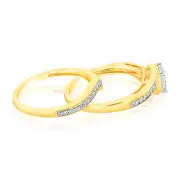 9ct Yellow Gold 1/3 Carat Diamond 2-Ring Bridal Set, Q