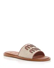 Miu Miu Women's Logo Slide Sandals